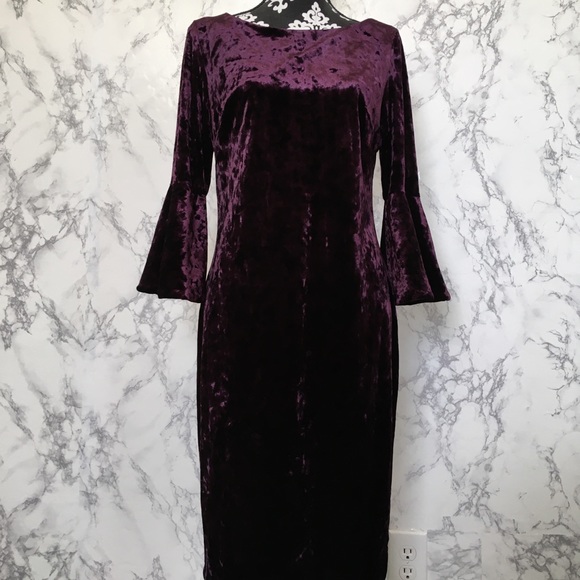 calvin klein velvet dress purple Calvin Klein Purple Velvet Dresses for Women for sale